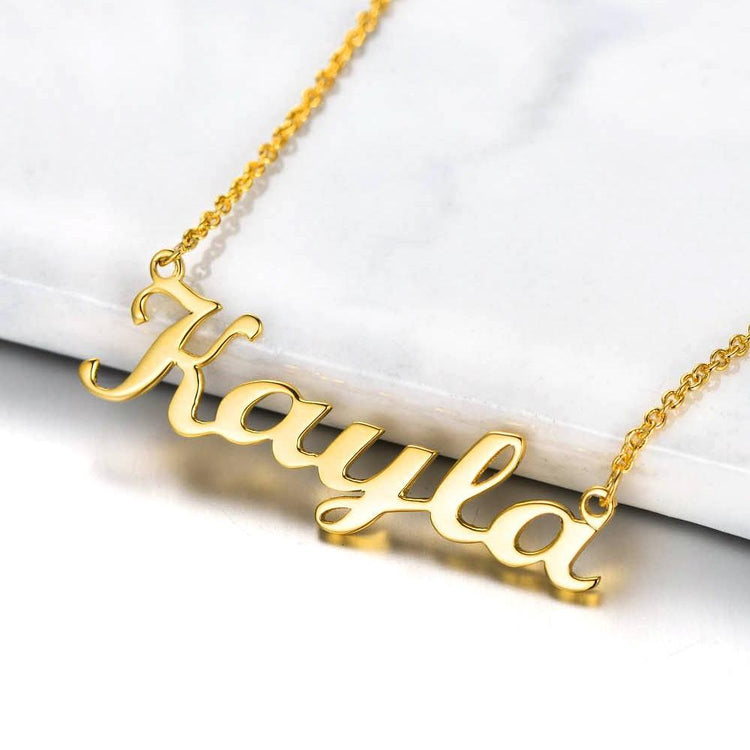 925 Sterling Silver Kayla Style Name Necklace Nameplate Necklace - onlyone