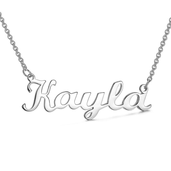 925 Sterling Silver Kayla Style Name Necklace Nameplate Necklace - onlyone