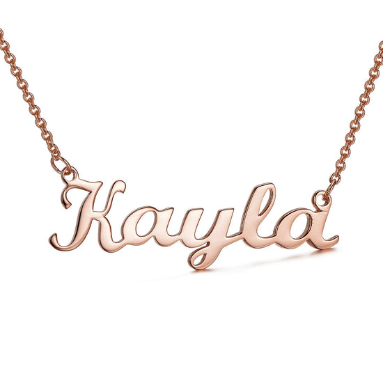 925 Sterling Silver Kayla Style Name Necklace Nameplate Necklace - onlyone