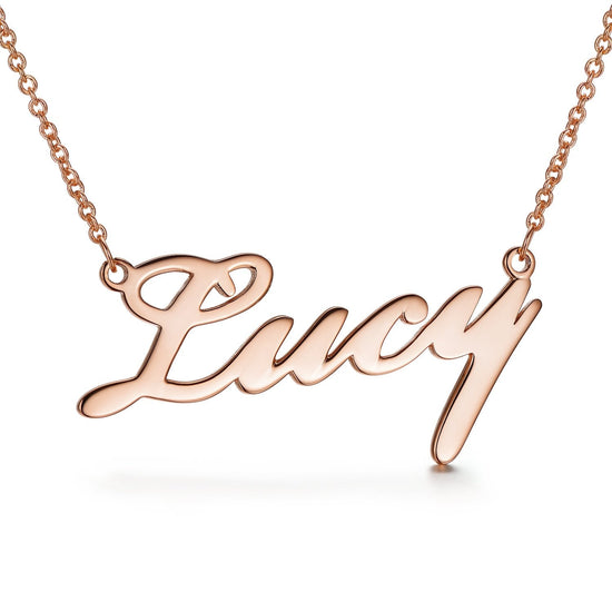 925 Sterling Silver Custom Lucy Name Necklace Nameplate Necklace - onlyone