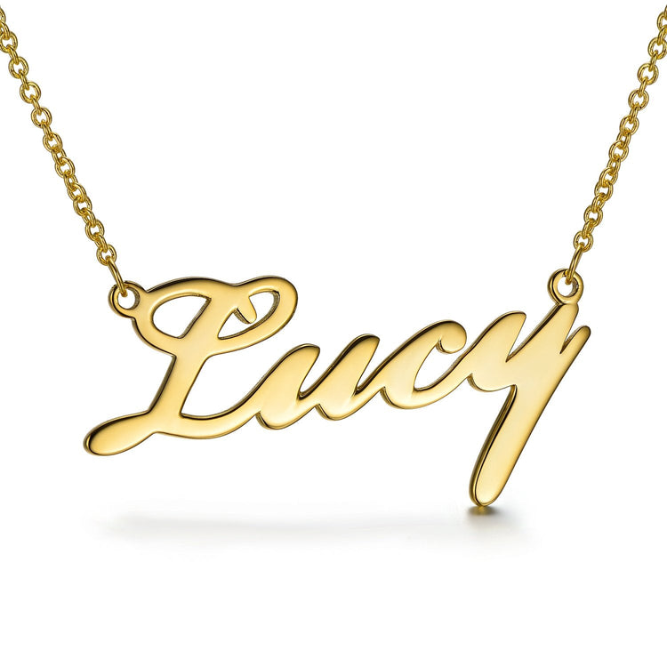 925 Sterling Silver Custom Lucy Name Necklace Nameplate Necklace - onlyone