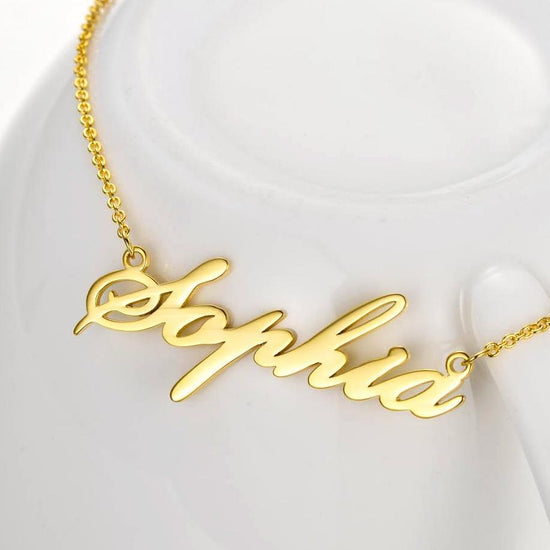 925 Sterling Silver Custom Sophia Name Necklace Nameplate Necklace - onlyone