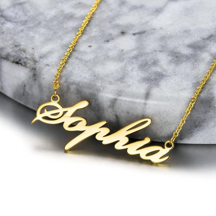 925 Sterling Silver Custom Sophia Name Necklace Nameplate Necklace - onlyone