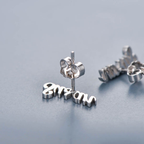 925 Sterling Silver Personalized Initial Name Earrings Nameplate Earrings - onlyone