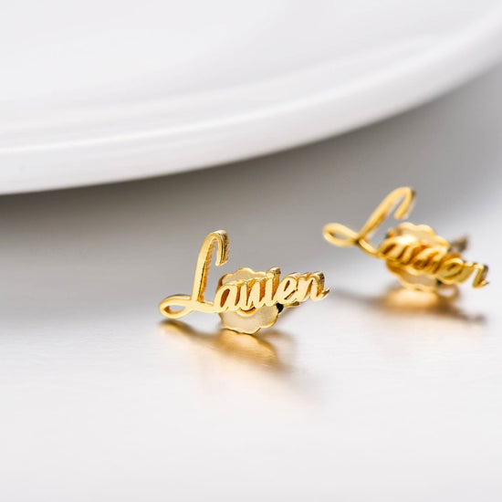 925 Sterling Silver Personalized Name Earring - onlyone