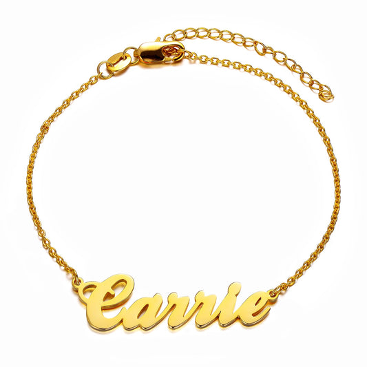 925 Sterling Silver Personalized Carrie Name Bracelet - onlyone