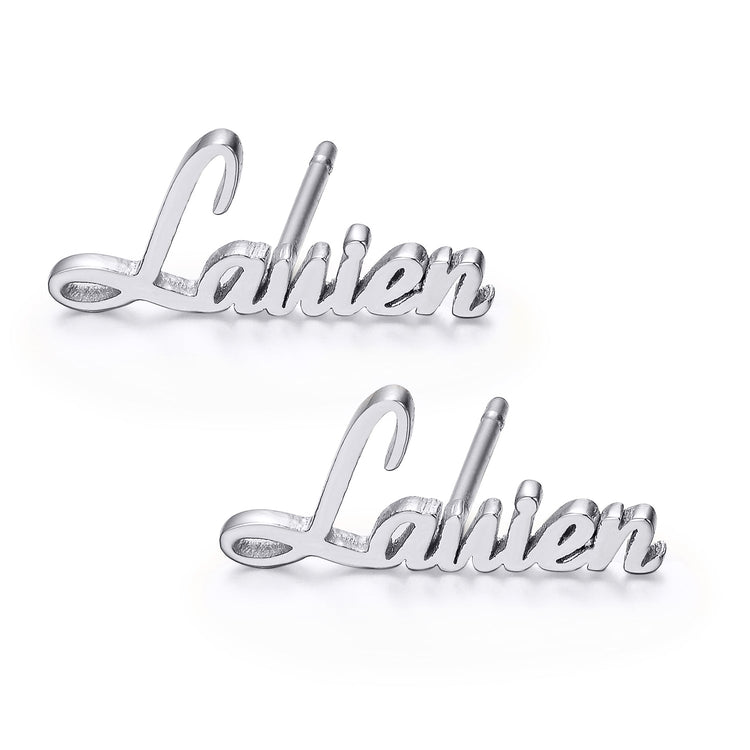 925 Sterling Silver Personalized Name Earring - onlyone