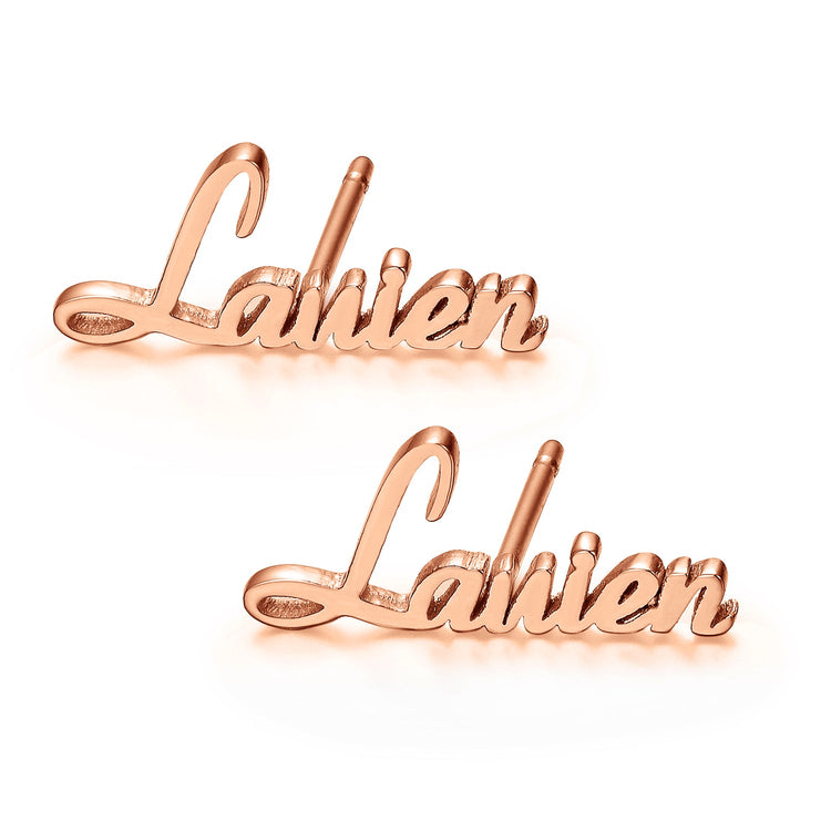 925 Sterling Silver Personalized Name Earring - onlyone