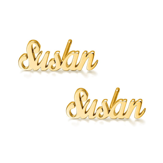 925 Sterling Silver Personalized Initial Name Earrings Nameplate Earrings - onlyone