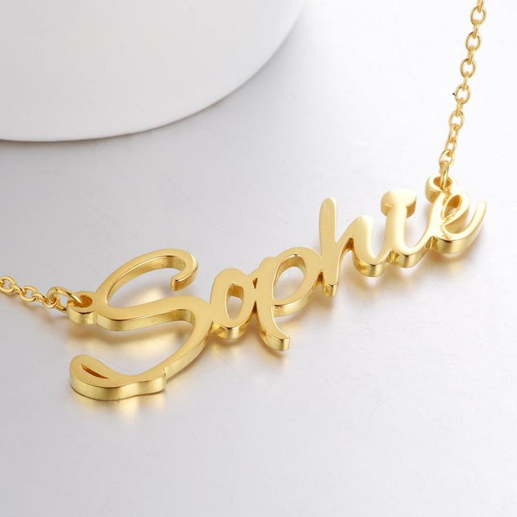 925 Sterling Silver "Sophie" Style Custom Name Necklace Nameplate Necklace - onlyone