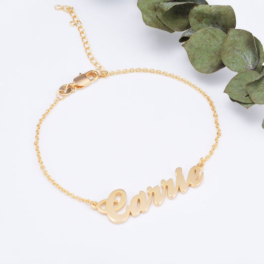 925 Sterling Silver Personalized Carrie Name Bracelet - onlyone