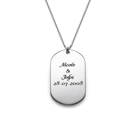 925 Sterling Silver Engraved Bar Custom Name Necklace Inspirational Gift Inspirational Gift Dog Tag Necklace - onlyone