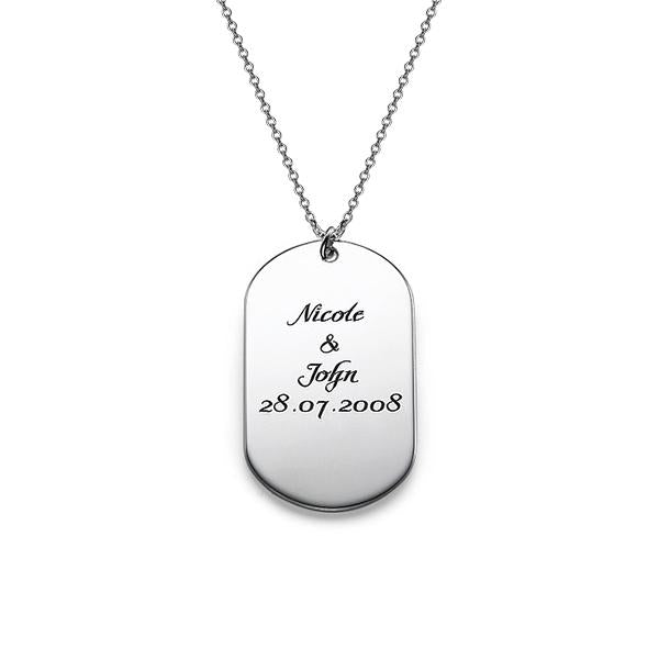 925 Sterling Silver Engraved Bar Custom Name Necklace Inspirational Gift Inspirational Gift Dog Tag Necklace - onlyone