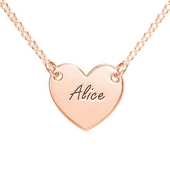 925 Sterling Silver Engraved Heart Name Necklace Nameplate Necklace - onlyone