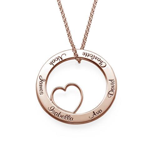 925 Sterling Silver Engraved Circle Heart Name Necklace Nameplate Necklace - onlyone