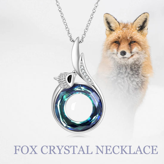 Fox with Swarovski Crystal Pendant Necklace Gift for Girl - onlyone