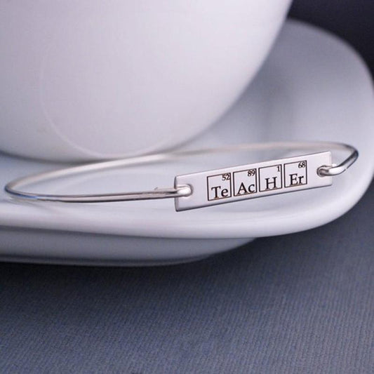 925 Sterling Silver Personalized Rectangle Engraved Bangle - onlyone