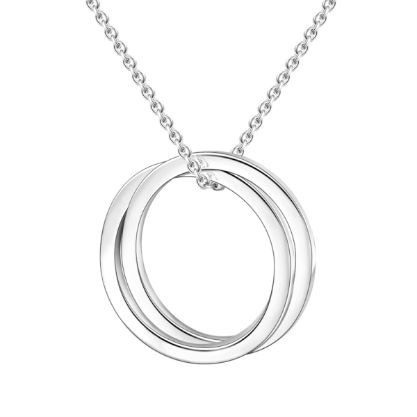 925 Sterling Silver Engraved Double Loop Name Necklace Nameplate Necklace - onlyone