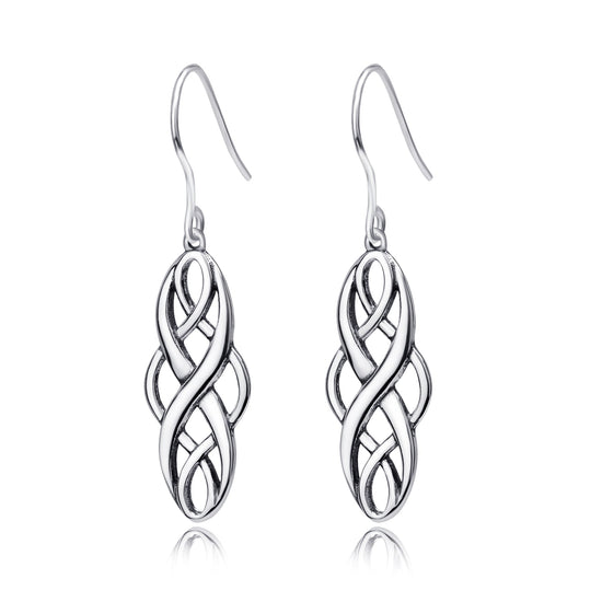 925 Sterling Silver Celtic Knot Dangle Earrings - onlyone