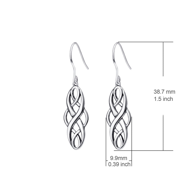 925 Sterling Silver Celtic Knot Dangle Earrings - onlyone