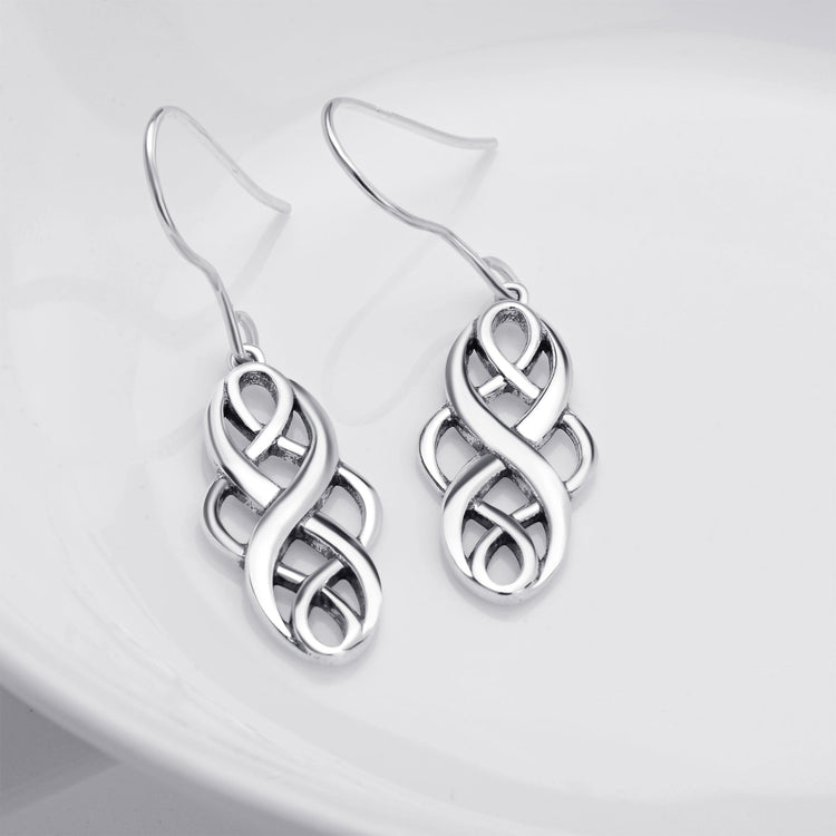 925 Sterling Silver Celtic Knot Dangle Earrings - onlyone