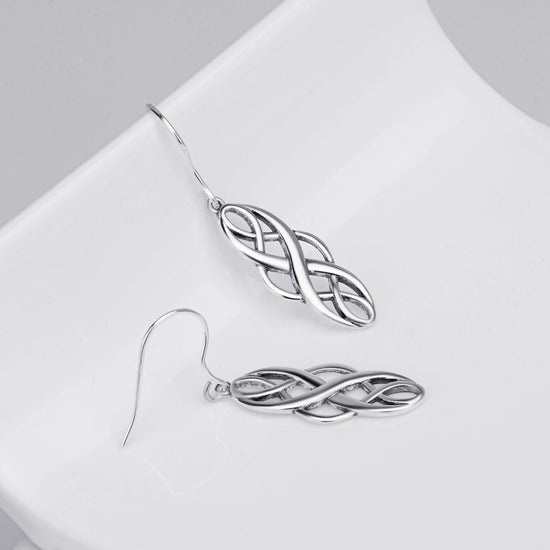 925 Sterling Silver Celtic Knot Dangle Earrings - onlyone