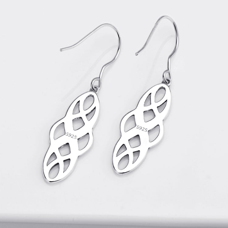 925 Sterling Silver Celtic Knot Dangle Earrings - onlyone