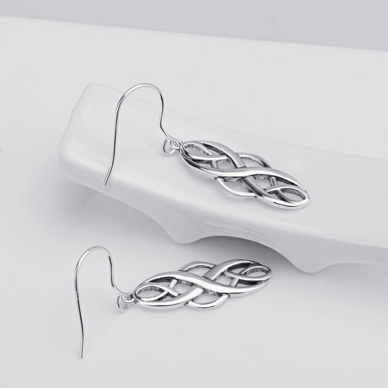 925 Sterling Silver Celtic Knot Dangle Earrings - onlyone