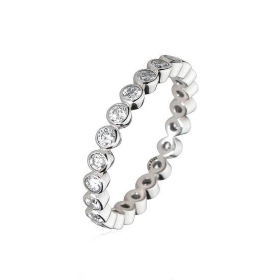 925 Sterling Silver Round Zirconia Ring - onlyone