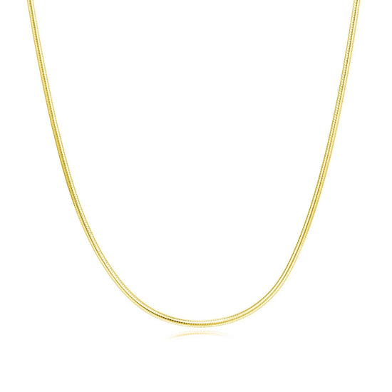 925 sterling silver solid color gold-plated necklace - onlyone