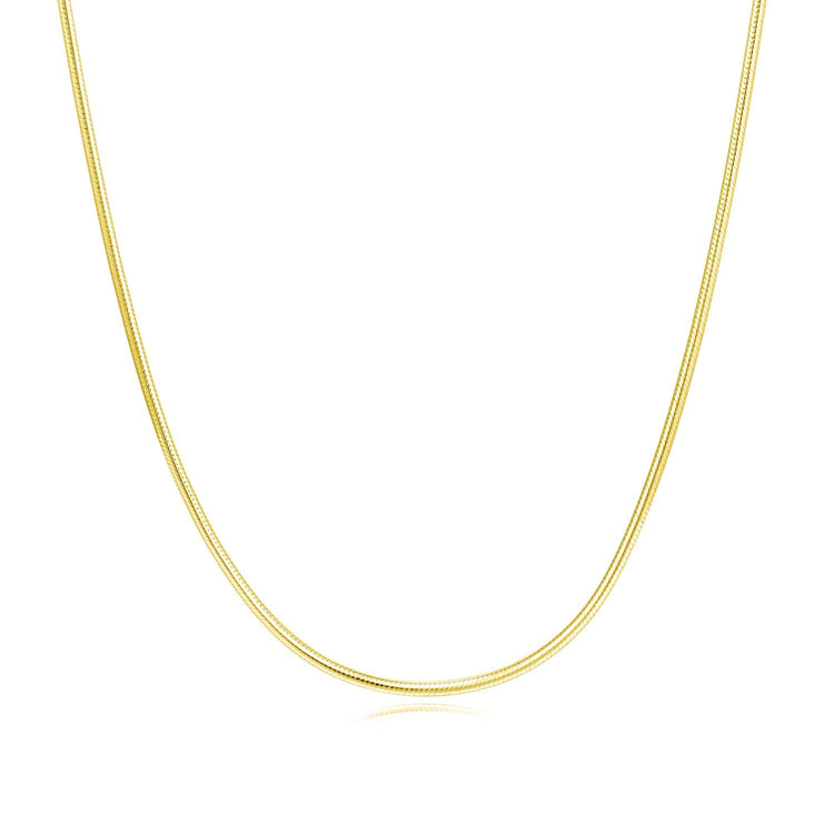 925 sterling silver solid color gold-plated necklace - onlyone