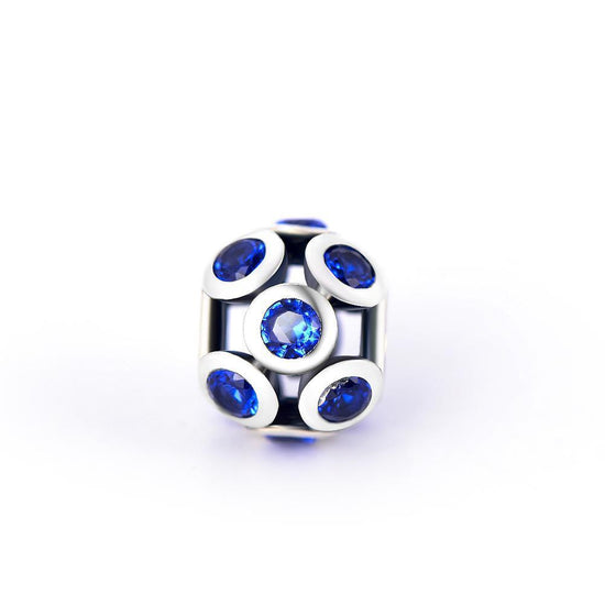 925 Sterling Silver Blue Cubic Zirconia Sterling Silver Charm For Bracelet and Necklace - onlyone