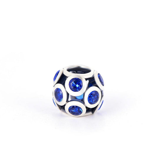 925 Sterling Silver Blue Cubic Zirconia Sterling Silver Charm For Bracelet and Necklace - onlyone
