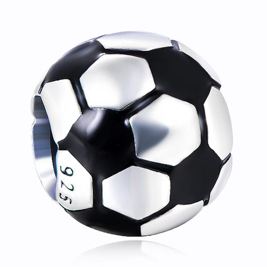 925 Sterling Silver Football Soccer Charm For Bracelet and Necklace - onlyone