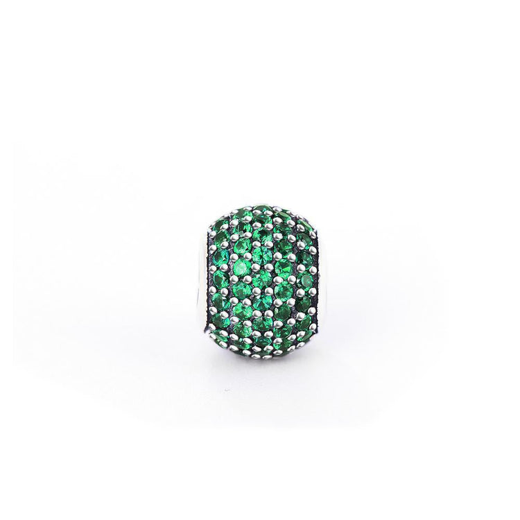 925 Sterling Silver  Green Cubic Zirconia Sterling Silver Charm For Bracelet and Necklace - onlyone