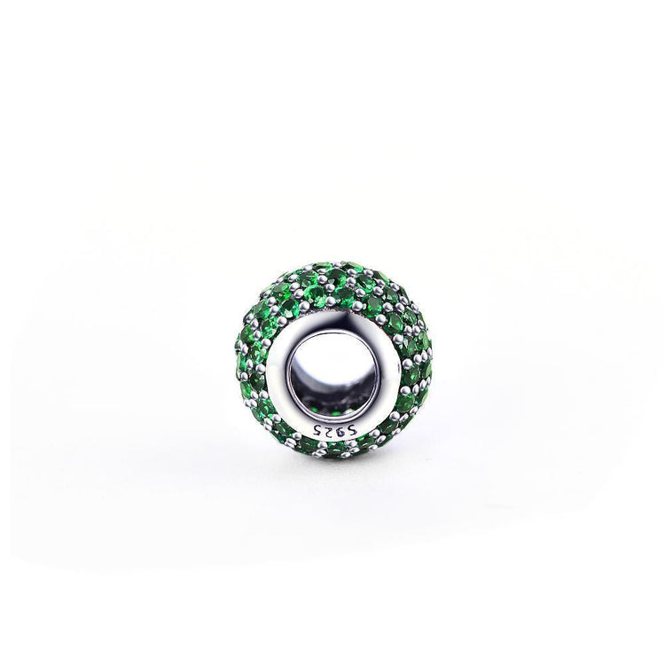 925 Sterling Silver  Green Cubic Zirconia Sterling Silver Charm For Bracelet and Necklace - onlyone