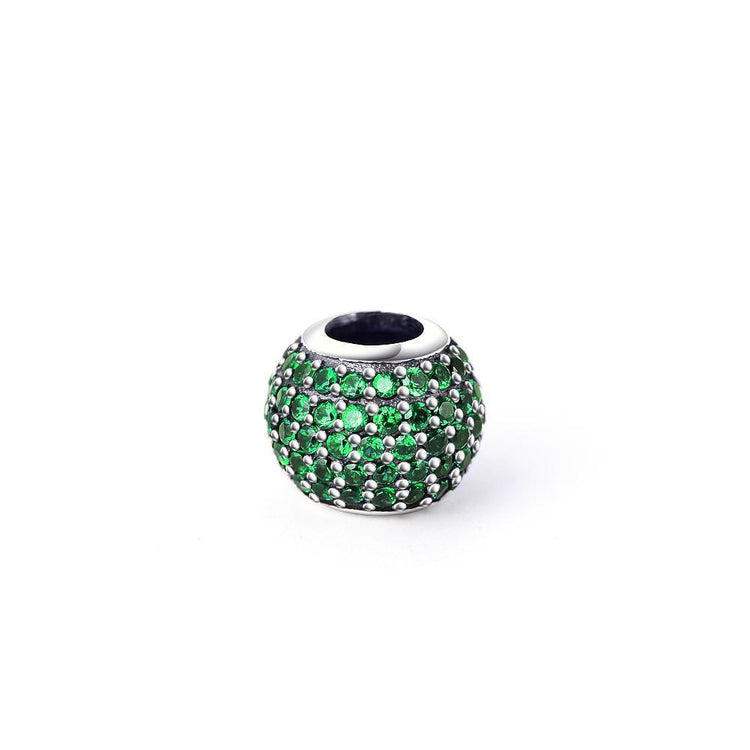 925 Sterling Silver  Green Cubic Zirconia Sterling Silver Charm For Bracelet and Necklace - onlyone