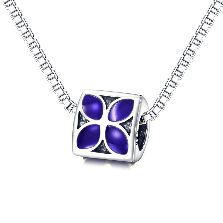 925 Sterling Silver Purple Flower Charm For Bracelet and Necklace - onlyone