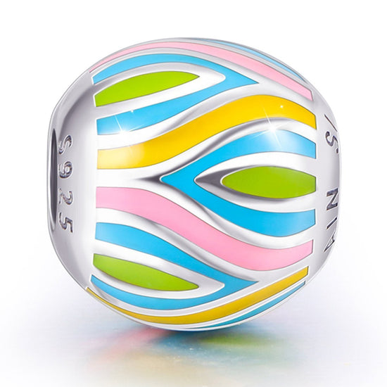 925 Sterling Silver-Abstract Painting Craft Colorful Charm for Bracelet and Necklace - onlyone