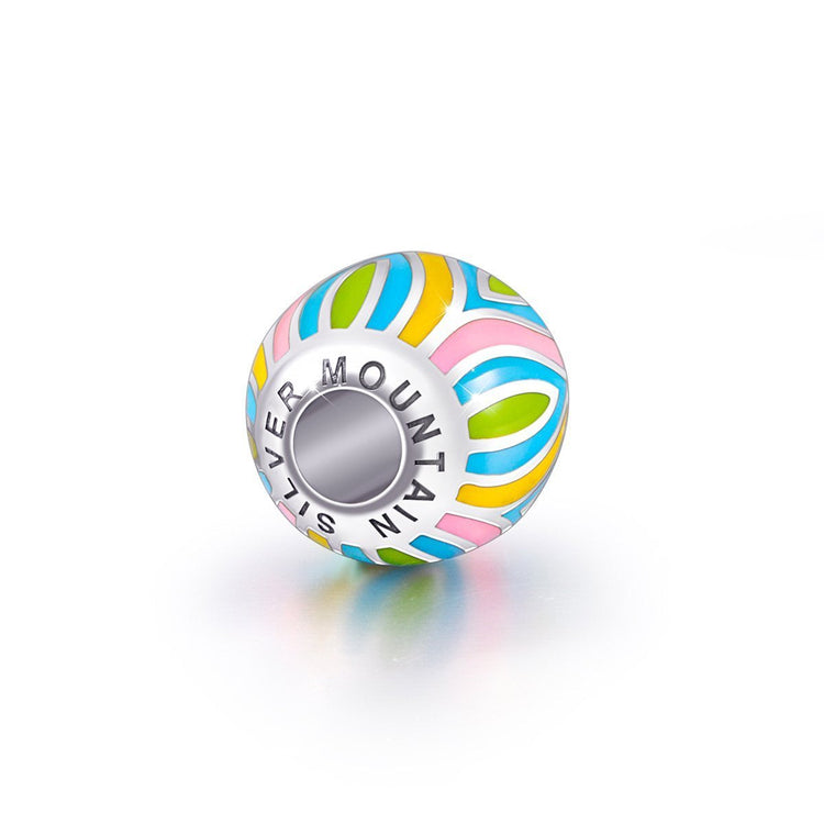 925 Sterling Silver-Abstract Painting Craft Colorful Charm for Bracelet and Necklace - onlyone