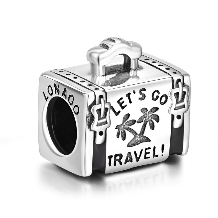 925 Sterling Silver  Suitcase Charm for Bracelet and Necklace - onlyone