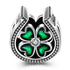 Sterling Silver Clover Love Heart Green Charm for Bracelet and Necklace - onlyone