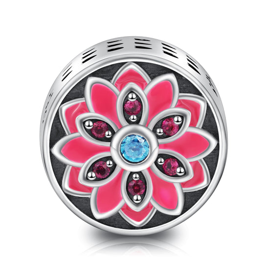 Pink Lotus Charm for Bracelet and Necklace - onlyone