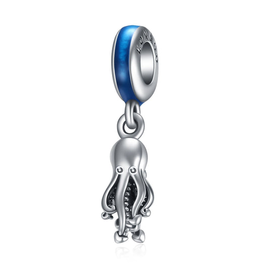 925 Sterling Silver Octopus Charm Fit for Bracelet and Necklace - onlyone