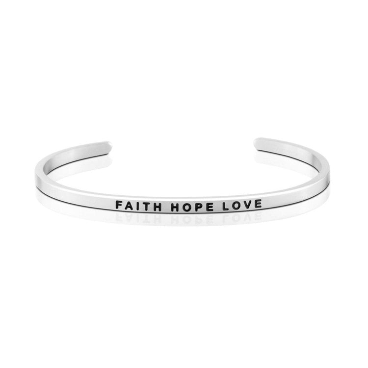 925 Sterling Silver Personalized Love Series Engraved Cuff 6â€?7.5â€?Inspirational Bracelet - onlyone