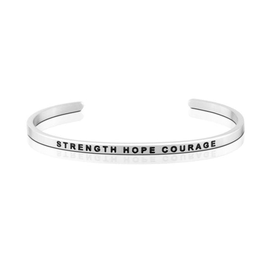 925 Sterling Silver Personalized Strength Series Engraved Bangle - onlyone