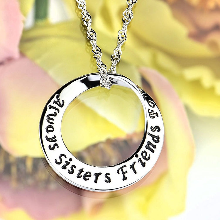 925 Sterling Silver Sisters Friendship Forever Pendant - onlyone