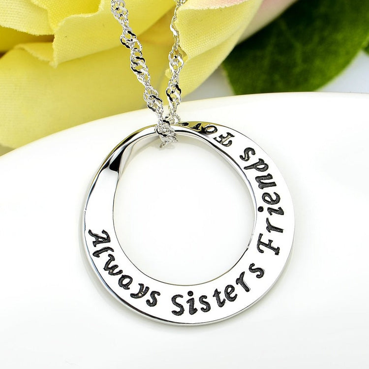 925 Sterling Silver Sisters Friendship Forever Pendant - onlyone