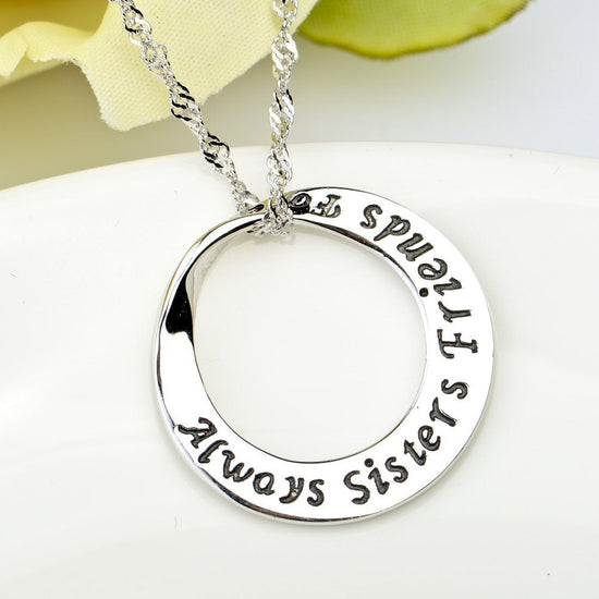 925 Sterling Silver Sisters Friendship Forever Pendant - onlyone