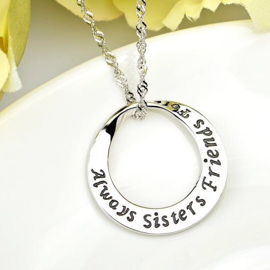 925 Sterling Silver Sisters Friendship Forever Pendant - onlyone